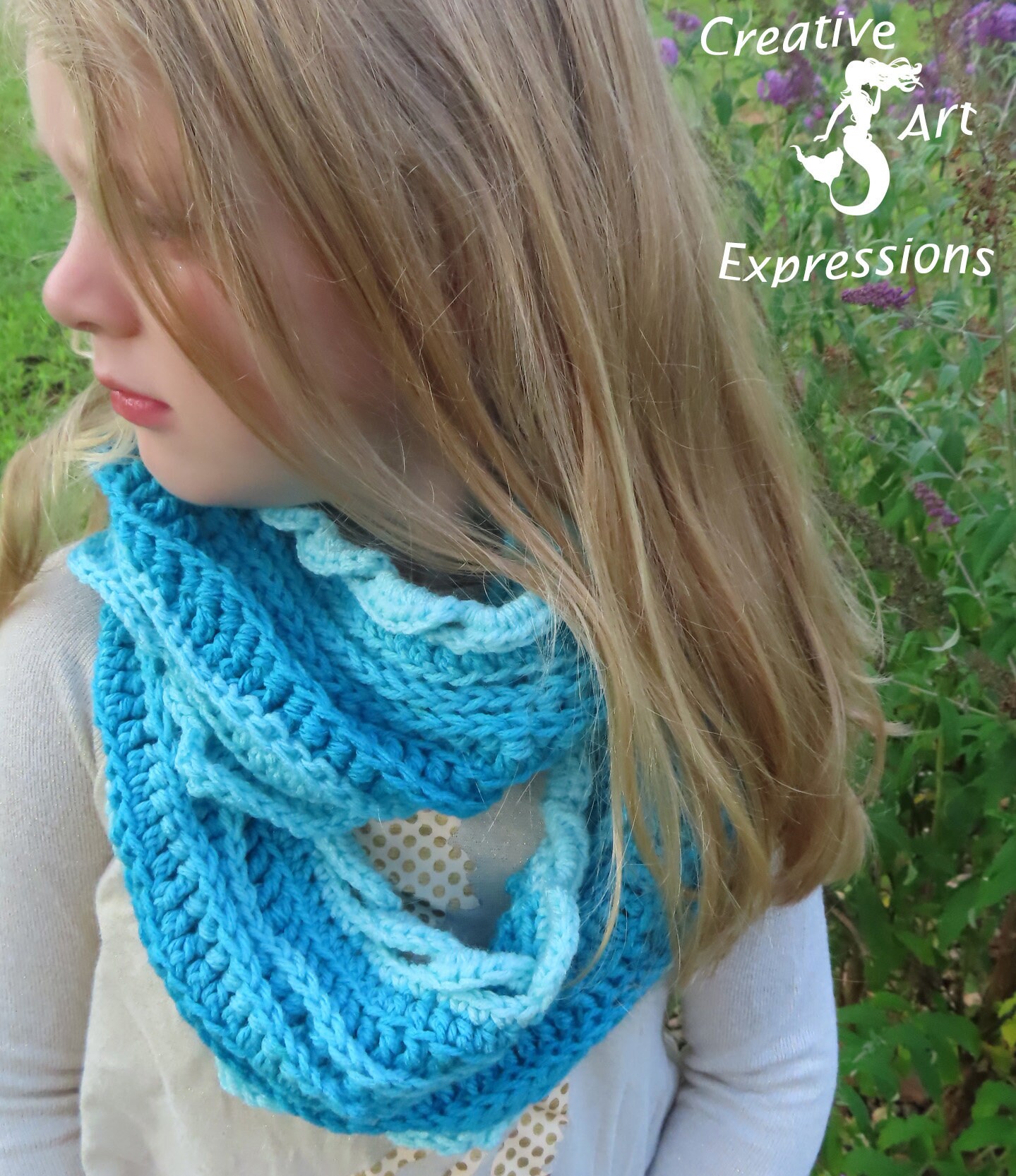 Brand new sea breeze blend infinity scarf set Sea Breeze Infinity Scarf Adult Teen Crochet Pattern 3  main image 3