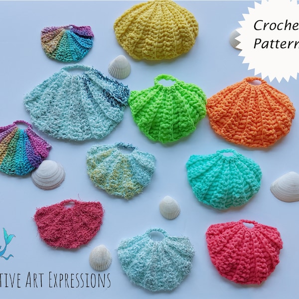 Seashell Scrubby Crochet Pattern, Bath Scrubby, Kitchen Scrubby, Tulle  Scrubby, Cotton & Scrubby Yarn Scrubby Pattern