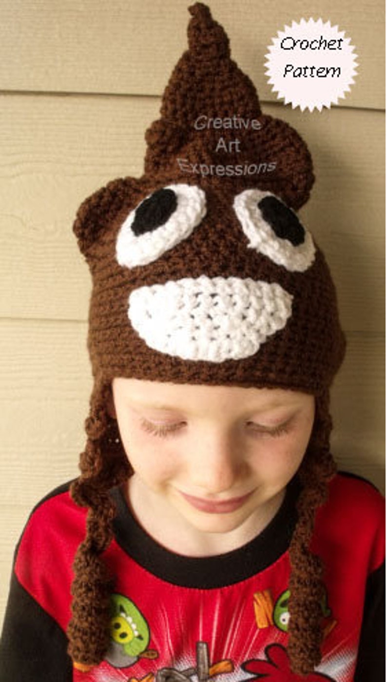 Poop Emoji & Unicorn Poop Emoji Hat Crochet Pattern PDF Etsy