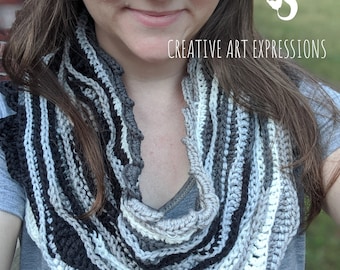 Sea Breeze Infinity Scarf Adult Teen Crochet Pattern 3 styles, PDF Downloadable pattern, tutoriels vidéo, Mermaid Crochet, Ocean Crochet