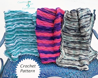Sea Breeze Baby Blanket & Lap Blanket Crochet Pattern, Ocean Crochet, Mermaid Style, Unique Baby Blanket, Mermaid at Heart, Seaside Blanket