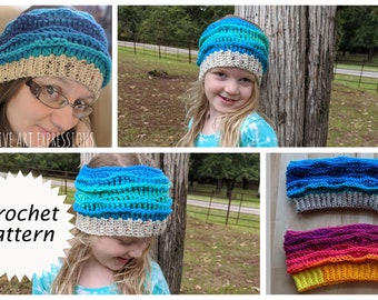 Sea Breeze Ear Warmer, Head Band Child, Youth, Adult Teen Crochet Pattern, Ocean Crochet, Mermaid at Heart.