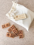 Quilt Block Dominoes: Laser Engraved Cherry Wood, Quilter's Game