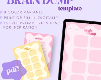 ADHD Brain Dump Template | Mental Clarity & Daily Planner (PDF)