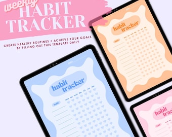 Weekly Habit Tracker | Colorful ADHD-Friendly Template (Printable + iPad)