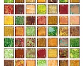 Colorful Squares - Digital Download - Grungy Inchies in Jewel Colors Collage Sheet - 1 x 1 Inch - Printable