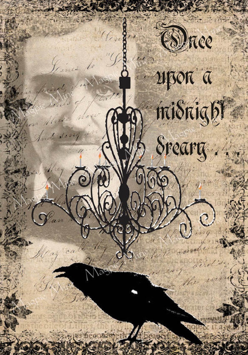 Printable Edgar Allan Poe 5 X 7 Inches Poe Raven Etsy
