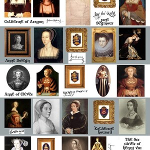 Queens of Henry VIII Collage feuille - Anne Boleyn et les autres - téléchargement numérique - imprimable - téléchargement immédiat