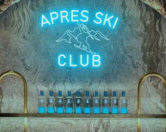 Après-Ski Club Neon Sign, Apres Ski, Apres Ski Social Club Decor, Bachelorette Party Art,Apres Ski Sign, Après-ski Wall Art, Gift for Skier