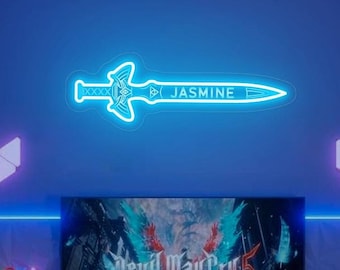 Custom Sword Neon Sign,A Sword with Name Sign, Sword Wall Art, Gaming Room Decor, LED Sword Light, Gift for Gamers, Christmas Gift for Teens