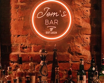 Custom Bar Neon Light, Personalized Bar Pub Decor, Bar Signage Decor, Home Bar Wall Decor, Beer Signs, Champagne Cocktail Club LED Decor