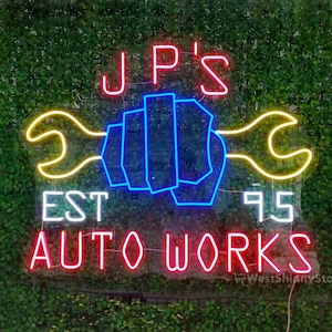 Letrero de neón personalizado para tu garaje, luz decorativa para garaje, decoración para taller de coche, decoración para cueva de hombre, LED para talleres de automóviles, regalo para el Día del Padre, regalos para papá