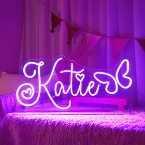 Custom Free Standing Name Neon Sign, Name Kids' Nightstand Night Light, With Stand Wedding Sign, Wedding Table Sign, Reception Table Sign