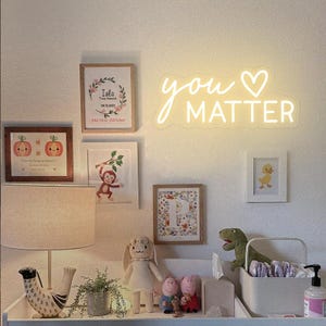 You Matter neon sign, Mental health neon decor, Wellness space decor, Gift for her, Psychology wall art, Room decor, Mother's Day gift