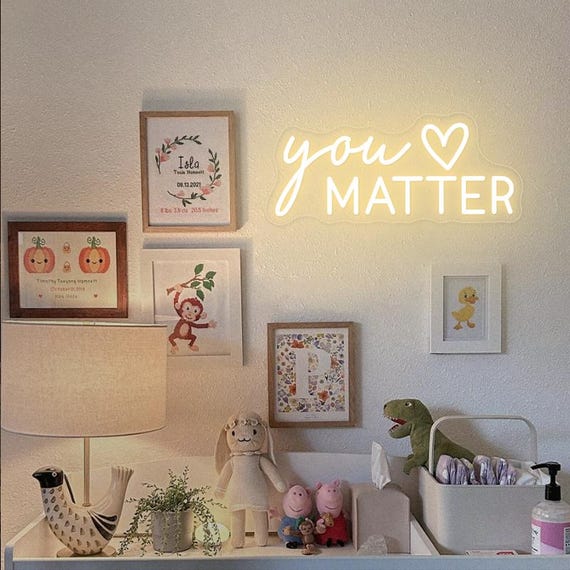 You Matter neon sign, Mental health neon decor, Wellness space decor, Gift for her, Psychology wall art, Room decor, Mother's Day gift