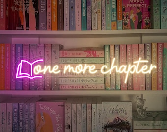 One More Chapter Neon Sign, Home Study Bookshelf Neon Decor, Home Library Wall Décor, Library Area Decor, Book Lover Gift, Gift for Bookworm