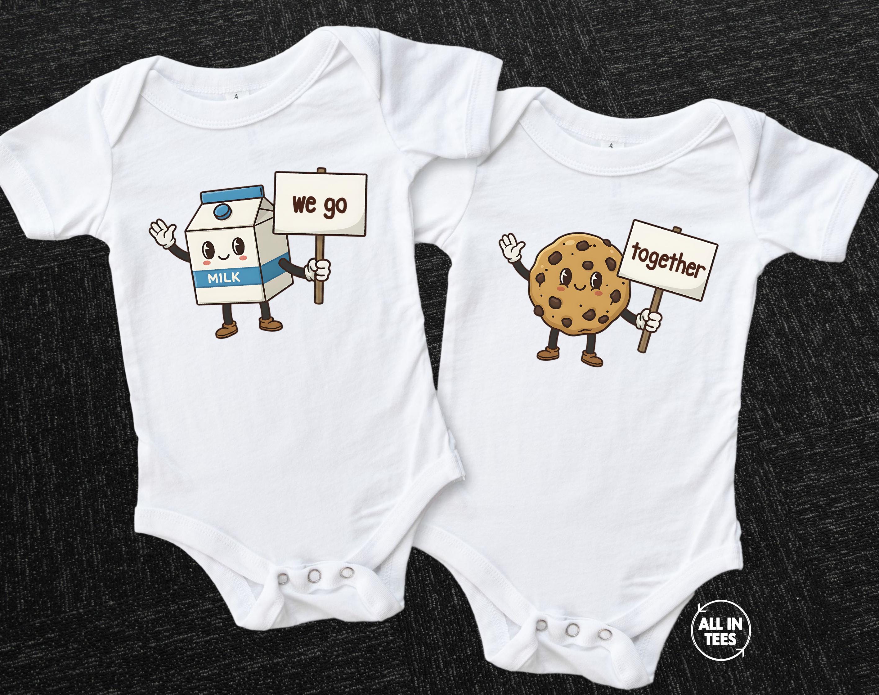 Milk and Cookies Twin Shirts We Go Together Matching Siblings