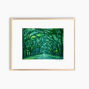 Wormsloe-luifel - Fine Art Print - historische savanne Georgia - huwelijkscadeau - aandenken - Avenue of Oaks - Giclée boomschildering - Oak Alley