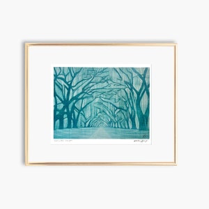 Wormsloe Whisper - Fine Art Print - historische Savannah Georgia - huwelijkscadeau - aandenken - met bomen omzoomde weg - Southern Live Oak Giclee