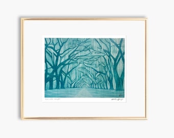 Wormsloe Whisper - Fine Art Print - Historic Savannah Georgia - Wedding Gift - Keepsake - Tree Lined Road - Southern Live Oak Giclee