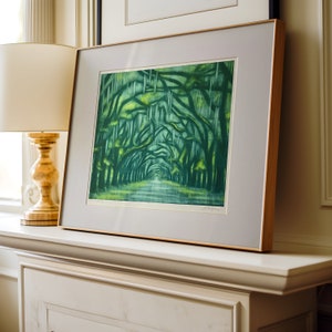 Wormsloe-luifel - Fine Art Print - historische savanne Georgia - huwelijkscadeau - aandenken - Avenue of Oaks - Giclée boomschildering - Oak Alley