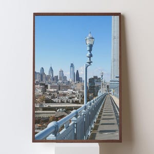 Digitaltryck av Philadelphias silhuett vid Benjamin Franklin-bron