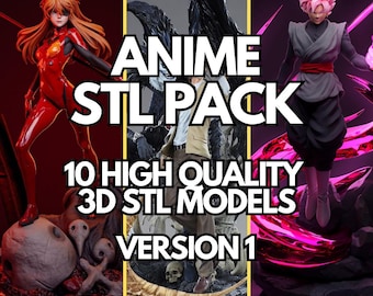 Anime STL File Bundle: 3D Printable Model Pack (Digital Download)