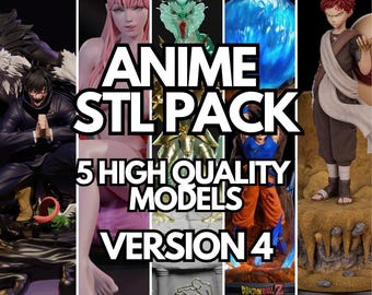 Anime STL Model Pack V4 | 3D Printable Files (Instant Download)