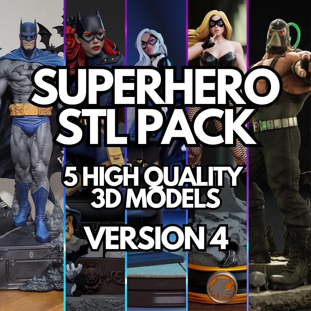 Superhero STL 3D Model Pack V4 | 3D Printable Digital Files - Etsy