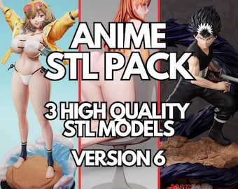 Anime STL Pack Version 6 3D STL File | High Quality 3D Printable Digital Files | Instant Download | Print Ready 3D Models | Fast Download
