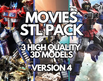 Pakiet modeli 3D z filmu Transformers w formacie STL | Wersja 4 (do pobrania cyfrowego)