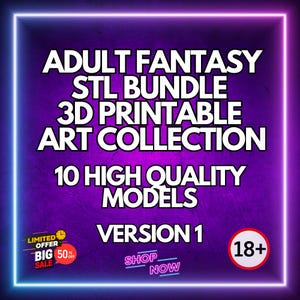 Fantasy STL-pack vrouwenfiguur versie 1 | 3D-model | Hoogwaardig afdrukbaar standbeeld | Digitale download voor 3D-printen | FanArt STL-bestanden