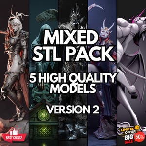 Pack STL 3D de personajes de juego V2 / Modelos digitales imprimibles de alta calidad para impresión 3D / Para coleccionistas y aficionados / Archivos STL FanArt