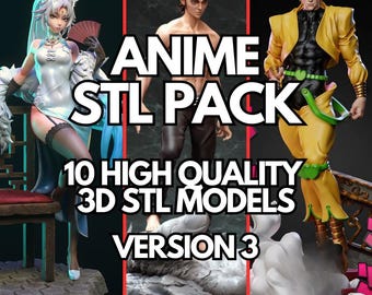 Anime STL Model Pack | 3D Printable Statue (Digital Download)