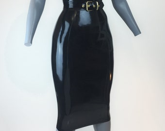 Lady Lucie Latex Wiggle Pencil Skirt