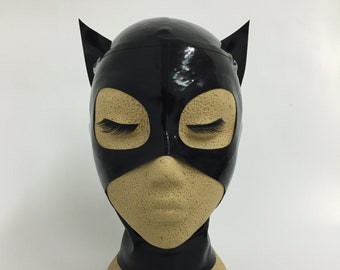 Lady Lucie Latex Catwoman Inspired Hood Mask