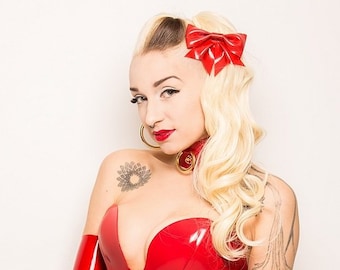 Lady Lucie Latex Bow Hair Clip