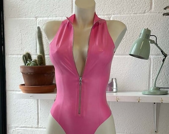 Jāmilā Bodysuit Sleeveless Zip Up High Neck Bodysuit Lady Lucie Latex