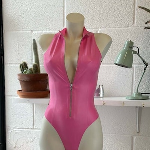 Jāmilā Bodysuit Sleeveless Zip Up High Neck Bodysuit Lady Lucie Latex