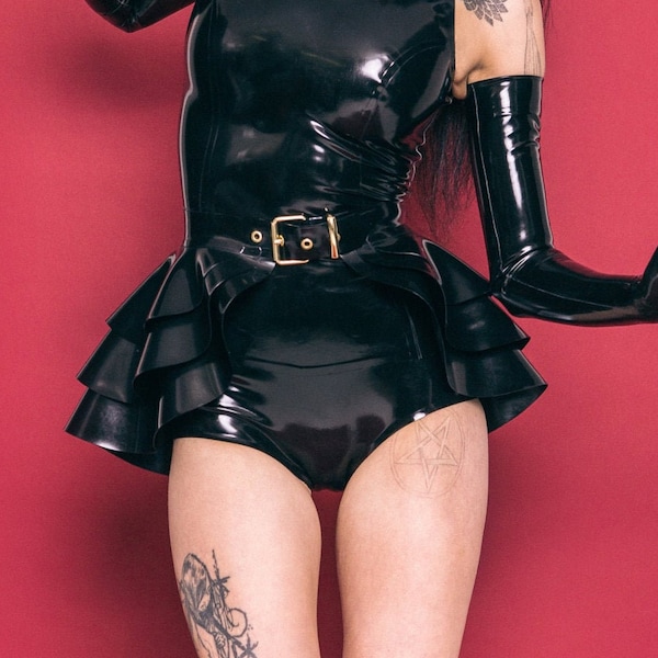 The Original Three Layer Belted Peplum belt by Lady Lucie Latex