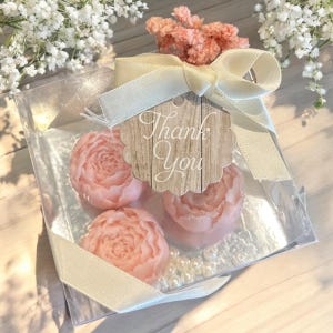 Peony Soap Favors (Set of 3): Personalized Wedding & Shower Gifts