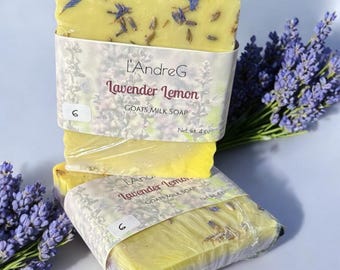 Lavender Lemon Goats Milk Soap: Natural Handmade Soap Bar