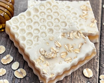 Handmade Oatmeal Honey Goat Milk Soap | Rustic Farmhouse Bath Bar