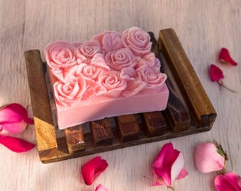Handmade Rose Goats Milk Soap: Floral Soap Favors