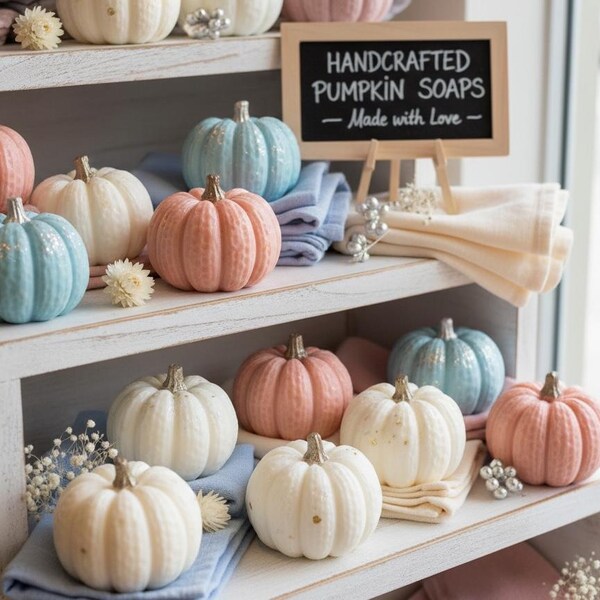 Mini Pumpkin Soap Favors: Fall Scented Decorative Soaps