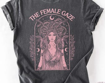 Medusa Goddess Feminist Shirt, Empowered Woman Vintage Graphic Tee, Dark Feminine