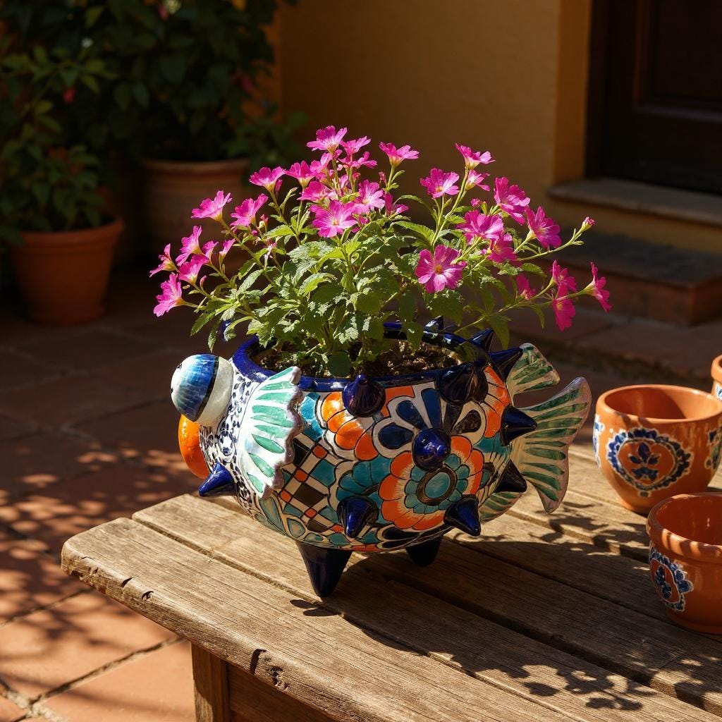 Blue and White Talavera Planters