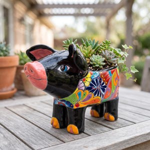 Painted Pottery Pigs - Etsy