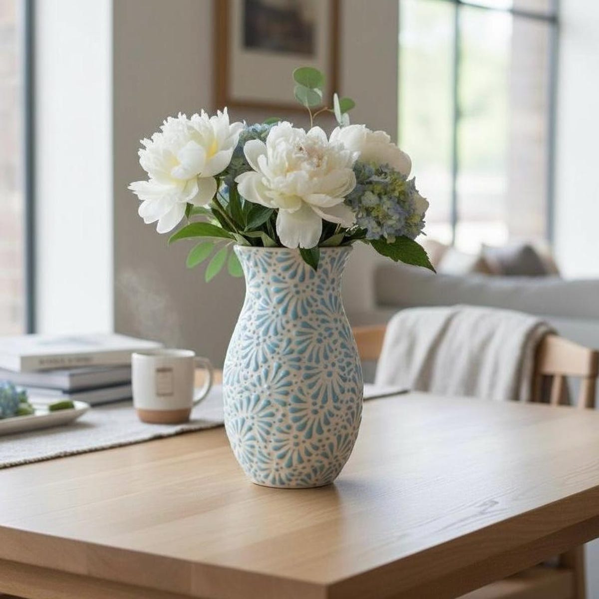 Hand Painted Mexican Talavera Flower Vase
