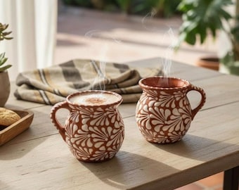 Mexican Talavera LIMITED EDITION Chimney Brown and White Mini